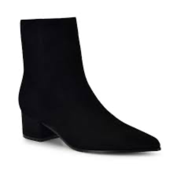Nine West Malibu Ankle Leather Black Suede Booties size 6.5 - Picture 1 of 7